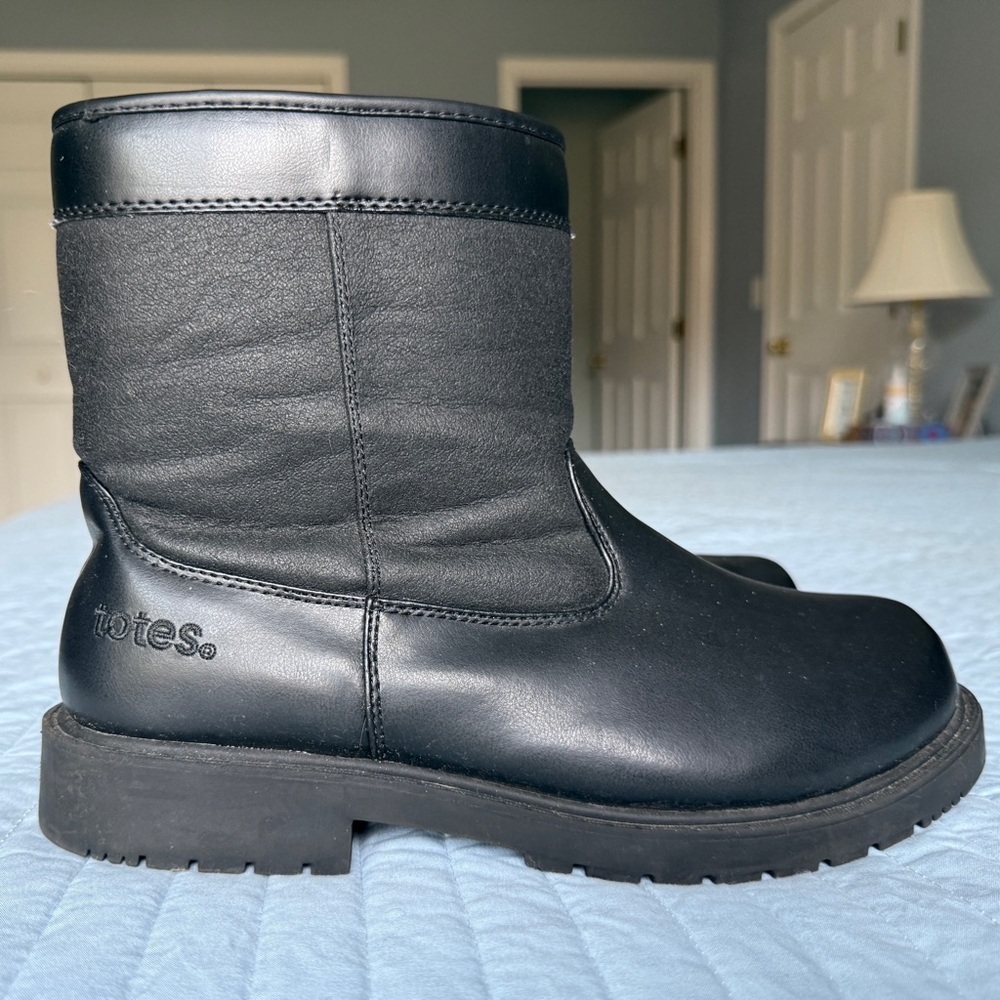 totes Black Men's Rain & Snow Boots, Size 10